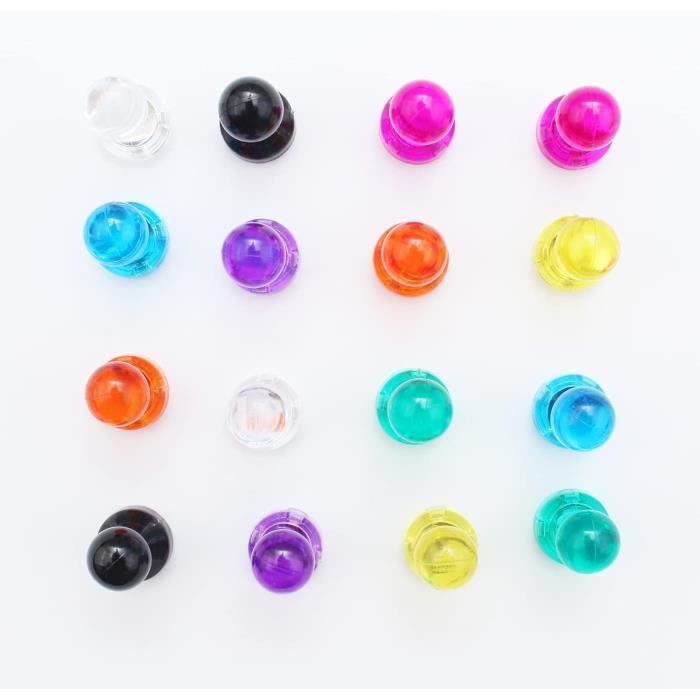 PYJLBX Lot De 20 Magnet Puissant Frigo Aimants Tableau Magnétique, Petit Rond Colorés Décoratifs Aimants Pour Réfrigérateur, Tableau Blanc, L'école, Bureau (10 Couleurs