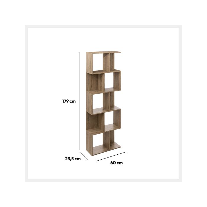 Étagère Colonne Double Effet Chêne Naturel Beige - 5 Five Simply Smart, Rangement Design Pour Salon, Entrée - 2