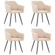 🎊MGQ@Ergonomique-Lot de 4 chaises de salle à manger - Style contemporain Scandinave chaise Cuisine 4 pcs Crème Tissu2500-0