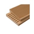 Lame terrasse bois composite plein Maxima - L: 360 cm - l: 14 cm - E: 22 mm - Beige clair-0