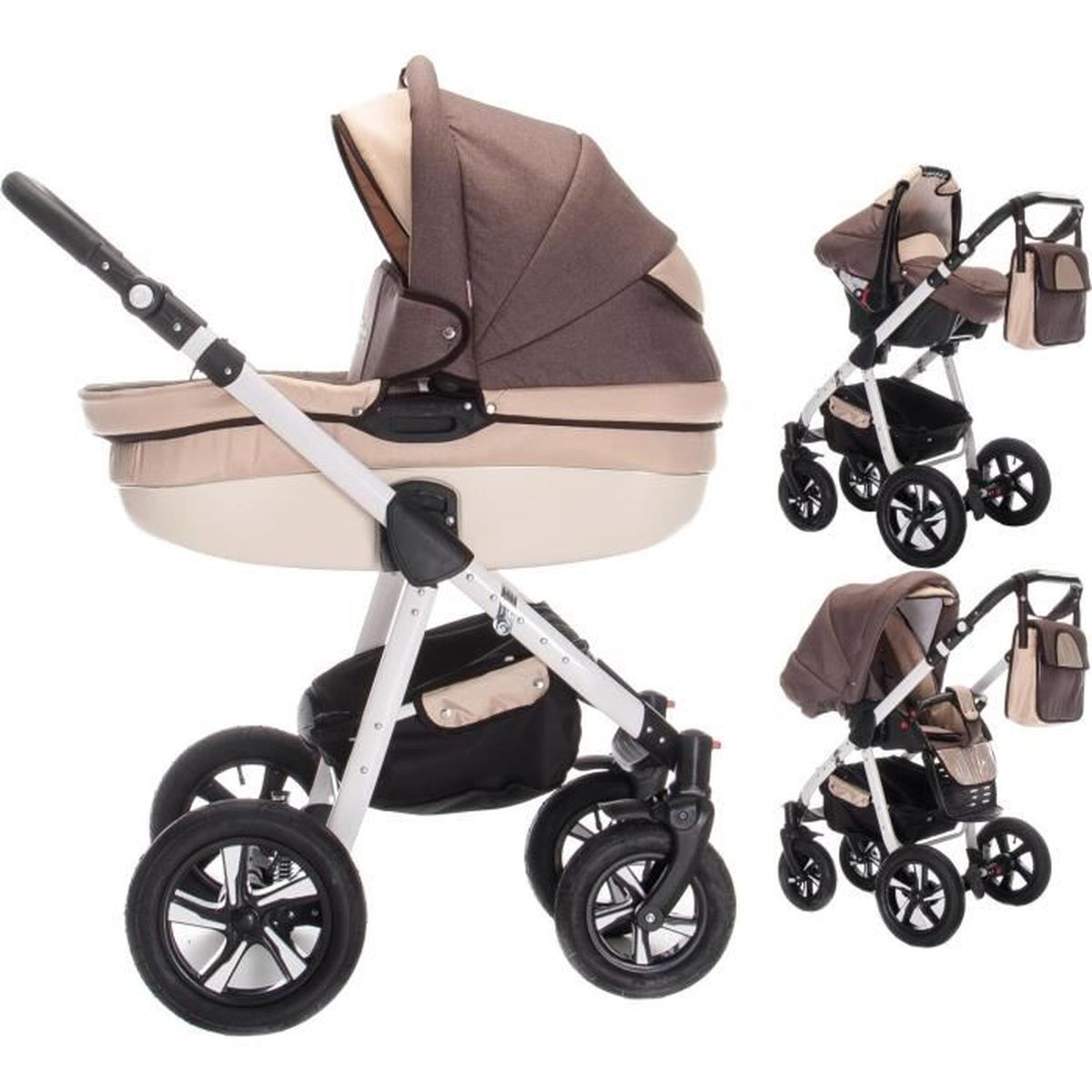 poussette canne roue gonflable