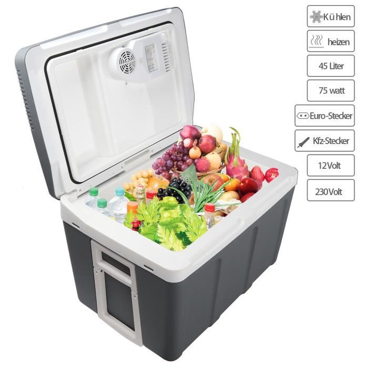 VINGO Glaciere Electrique Portable 45 litres Chaud/Froid 12V/230V pour la Maison la Voiture la
