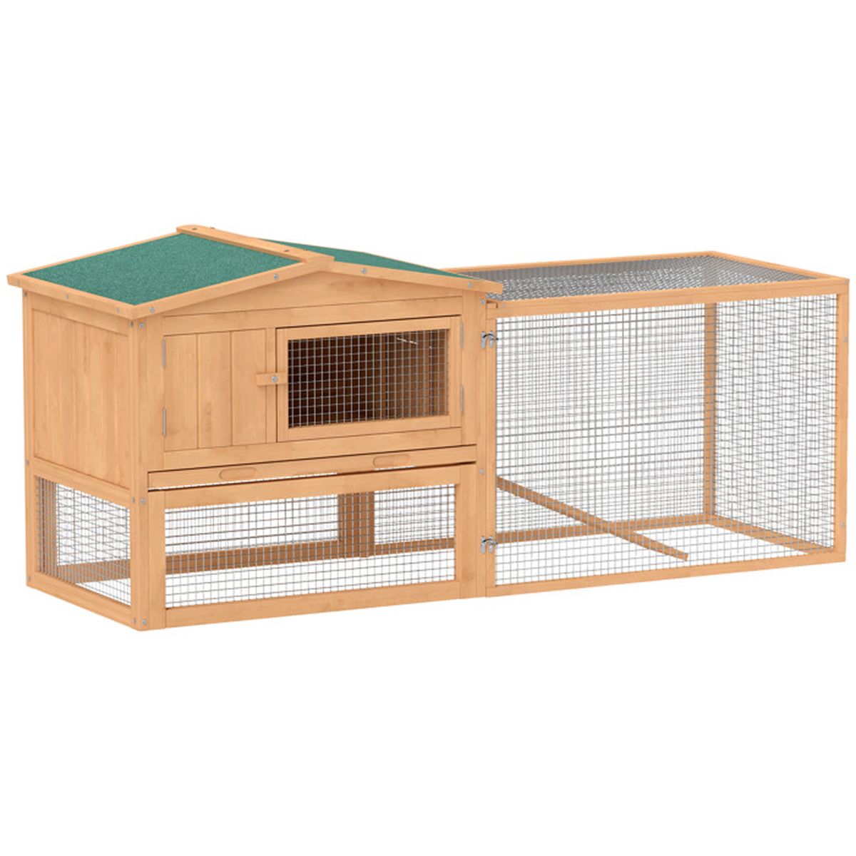 Clapier Cage A Lapins Rongeurs 2 Etages Tiroir Dejection Enclos Exterieur Amovible Toit Ouvrant 158l X 58l X 68h Cm Bois Achat Vente Clapier Clapier Cage A Lapins Cdiscount