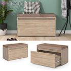 Banc VICCO IKER, banc à chaussures, sonoma, meuble à chaussures, siège, espace de rangement, coffre avec assise