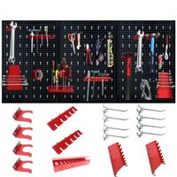 Aufun Porte-outils en métal 120 x 60 x 2 cm Mur à outils avec 17 porte-outils avec crochets et supports pour atelier