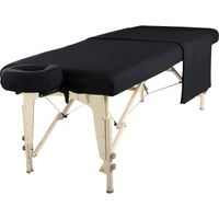 Master Massage de Luxe Massage Table Housse Flanelle Feuille Set , Noir, 3-Piece