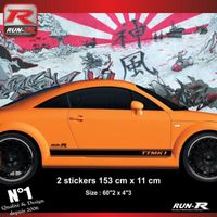 2 stickers bas de caisse design pour Audi TT MK1 - Noir