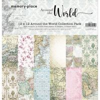 Set 12 feuilles de papier scrapbooking 30x30 cm 'Around the World' de Memory Place