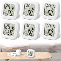 6 Pièces Mini Thermomètre Hygromètre Intérieur, Haute Précision Digital Thermomètre pour Chambre Bébé, Buanderie,