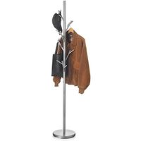 Porte-manteaux ZENO portant à vêtements sur pied en forme d'arbre avec 6 crochets sur différentes hauteurs, en métal laqué gris