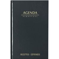 Agenda perpetuel caisse 14x22cm noir Lecas - Couverture rigide - 1 jour par page