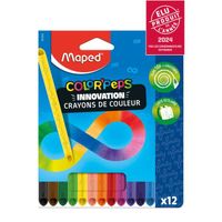 Maped - 12 Crayons de Couleur Color'Peps Infinity - Crayons Innovants 100% Mine, 100% Utilisable - Crayons à dessin Sans Taillage