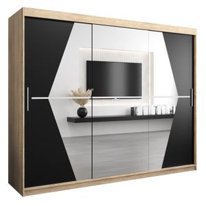TRUporte 182,9 cm x 204,5 cm (72 po x 80,5 po) Porte-miroir coulissante à  motif en forme
