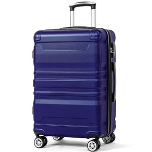 VALISE - BAGAGE Valise Rigide ABS - Avec Serrure TSA, Roue Pivotante, Extensible, Poignée Latérale - 41 x 26 x 65 cm - L - Bleu