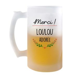 Verre à bière - Cidre Chope Merci Loulou Adorée | Verre à bière Pinte Id