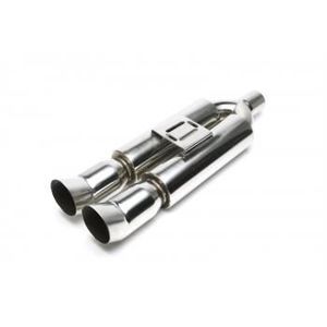Silencieux Échappement Rond Universel Acier Inox Chromé - Embout Pot Voiture Avec Branchies Requin