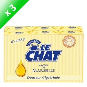 Le Chat Pack De 6 Savons De Marseille Solide Douceur Glycerinee 100 G Cdiscount Au Quotidien