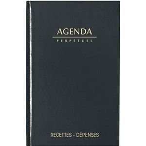 LECAS Agenda Perpétuel de caisse Journalier 14x22 cm Couverture rigide  Noire : : Fournitures de bureau