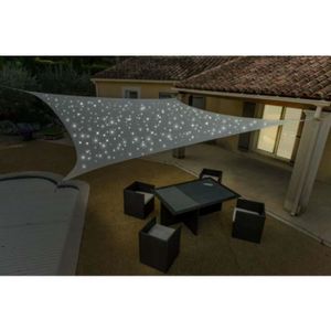 VOILE D'OMBRAGE Voile d'ombrage solaire 200 Led 3x4m taupe