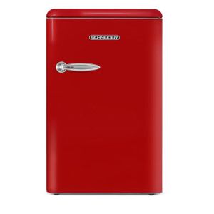 RÉFRIGÉRATEUR CLASSIQUE SCHNEIDER - SCTT115VR - Réfrigérateur table top Vintage - 109L (94+15) - Froid statique - Clayettes verre - Rouge