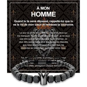 CARTE CORRESPONDANCE Bracelet Couronne Homme Cadeau Saint Valentin Homm