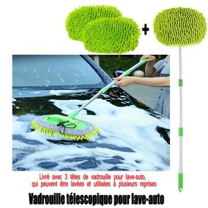 EPONGE - CHIFFON Kit De Vadrouille De Lavage De Voiture 2 En 1,outils de lavage de voiture,Vadrouille de Lavage de Voiture rétractable-vert