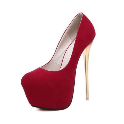 Escarpins Luxe a Talons De Fete De Mariage GRMTCOLT Rouge Daim Nubuck Talon Aiguille 16cm Achat Vente Escarpins Luxe a Talons De Fete De Mariage GRMTCOLT Rouge