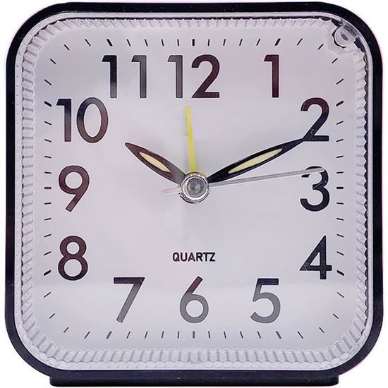 GUIGUZHJ Réveil analogique sans tic-tac avec lumière et fonction