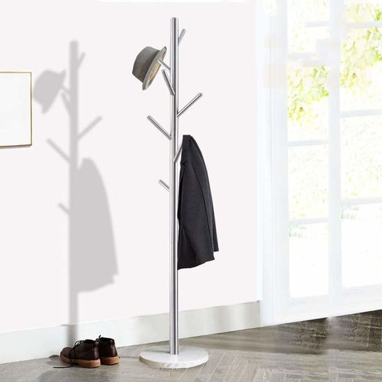 Porte-manteau Autonome En Métal Forme Arbre JIAYUEJU – Base Marbre 38x26 Cm – Hauteur 170 Cm – Noir