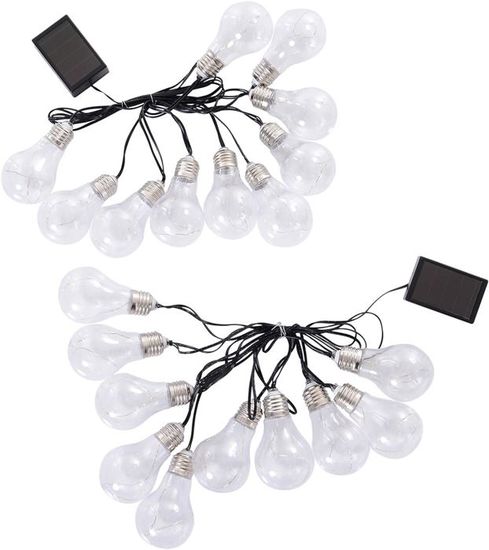 Lot De 2 Guirlandes Lumineuses Solaires D'extérieur, 8 Motifs De 12 M