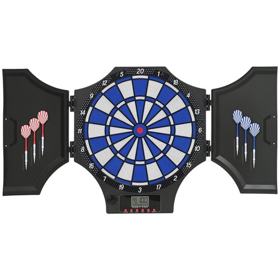 Jeu De Fléchettes Électronique Dartona CB-40 - Cible Tournoi 34cm, 27 Jeux, Armoire Murale