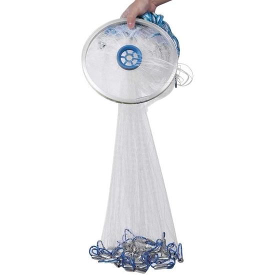 Filet De Pêche Garde-poisson Pliable 200 Cm - Cage Réutilisable Avec Sac Transport Et Piquet Terre - Nylon Résistant