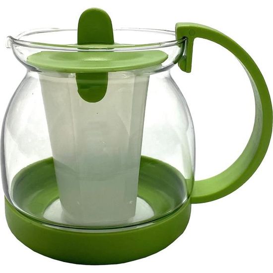 Wilmax Théière En Verre Borosilicate 770 Ml Avec Infuseur Amovible Et Couvercle Bambou – Idéale Pour Thé En Vrac Et Fleurs De Thé