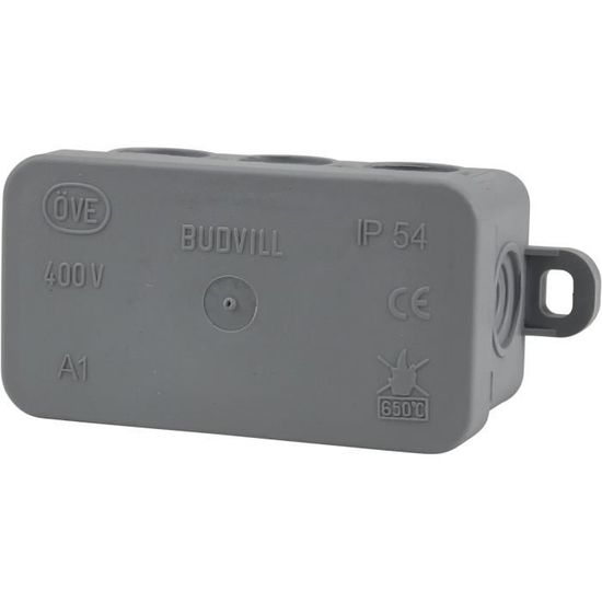 Cassetta Di Derivazione AP IP54 - 75x37x40 Mm, Grigio, Resistente A Polvere E Acqua, Con Cinghie Di Montaggio
