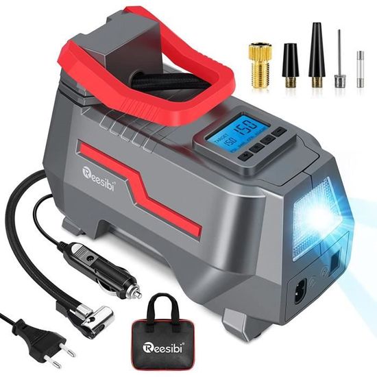 Gonfleur Pneus Sans Fil Woowind 150PSI - Avec Batterie 4000mAh - Arrêt Auto - Pour Voiture, Velo