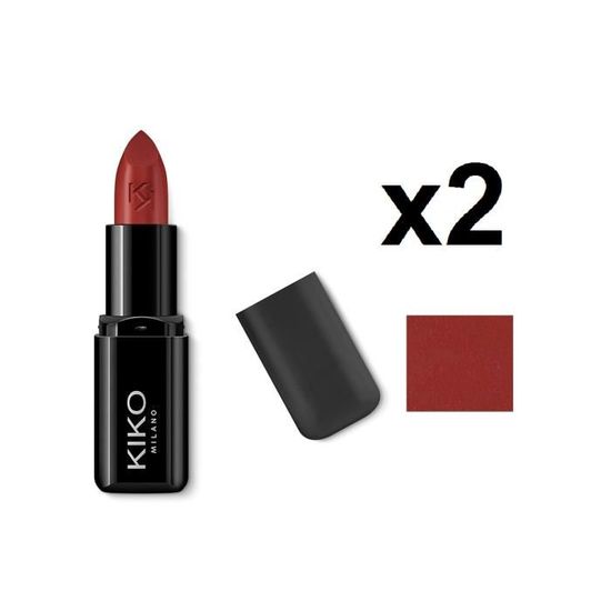 Kiko Lot 2 Smart Fusion Lipstick N435 Scarlet Red Rouge à Lèvres 3 G X 2 Maquillage Lèvres