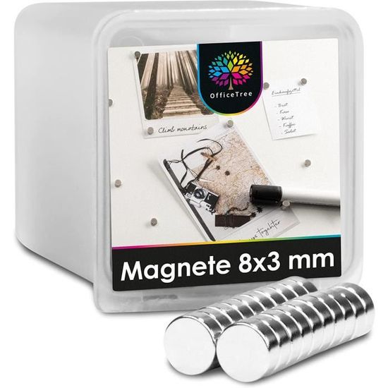 20 Mini Aimants au néodyme pour disques magnétiques 8x3 mm ronds — free download