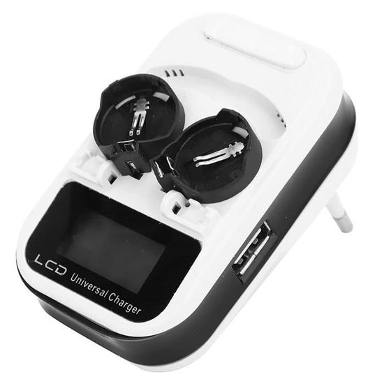 BenjiPower - Chargeur De Pile Plate Bouton Rechargeable (Batterie