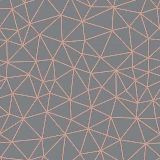 Papier Peint Symetrique Triangle Geometrique Gris Or Rose Rasch Cdiscount Bricolage