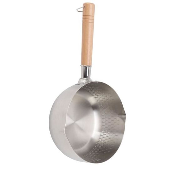 SOLUSTRE Mini Casserole Inox Avec Bec Verseur - Poêle Anti-Adhésive Compacte 125 Ml - Idéale Pour Chauffer Huile, Lait, Œufs - Compatible Induction