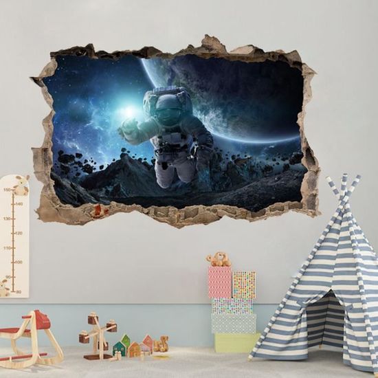 Papier Peint Mural 3D Impression Astronaute NA4404, Pour Mur Ou Plafond. Neuf, Déco Originale Pour Chambre D'enfant Ou Salon. AJ WALL Fay.