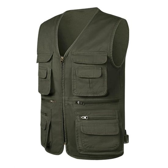Gilet De Pêche Vintage L.L. Bean Vert, Taille S - Homme, Léger, Poches Multiples