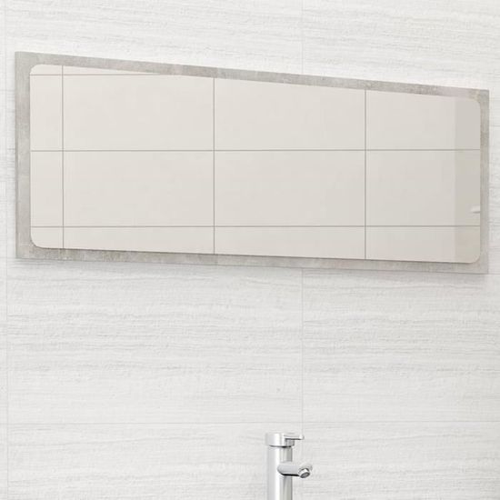 1868NEW FR® Classique Miroir de salle de bain Contemporain,Miroir mural Moderne Pour salle de bain Salon Chambre Gris béton 100x1,5x