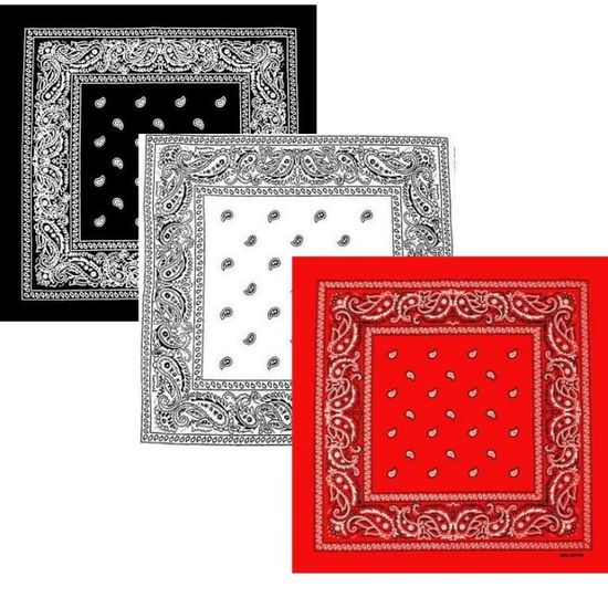 Bandana Moto Noir Et Rouge Paisley - Unisexe 100% Coton