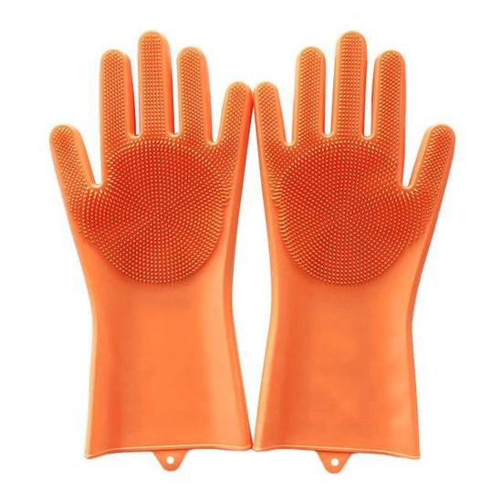 Gants Magiques En Silicone, Gants Vaisselle, Gants De Nettoyage Magiques En Silicone, Gants En Eponge De Nettoyage Gants à Récurer - Au Quotidien