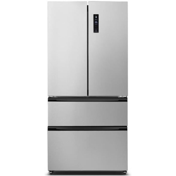 AMSTA - AMFD580IX - Réfrigérateur américain - No frost - 531L (345+186) - 3 clayettes verre - Dégivrage automatique - Inox
