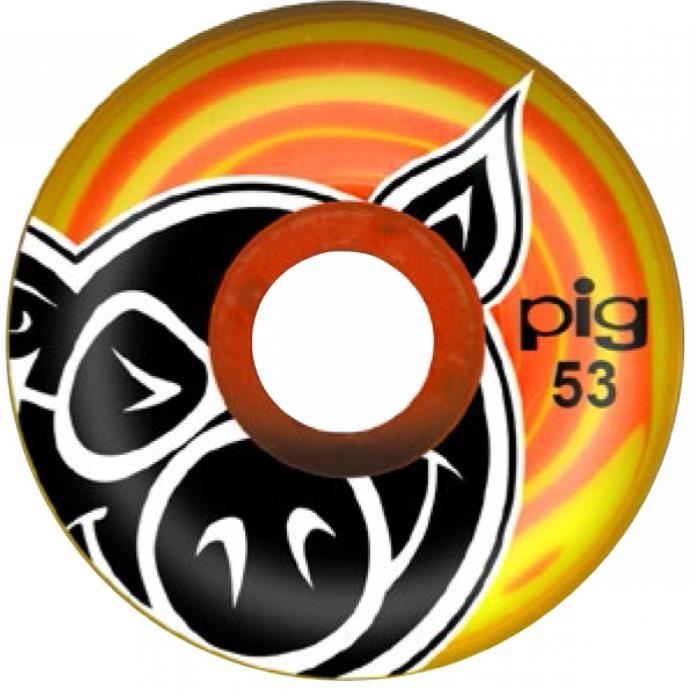 ROUES PIG CRUISER (JEU DE 4) STREET SWIRL 53MM YELLOW ORG