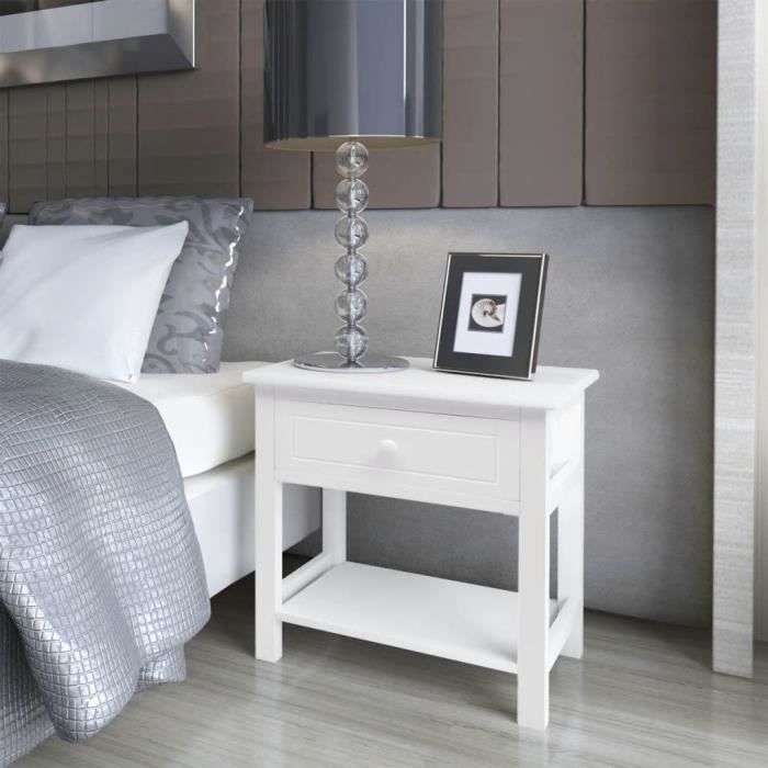 Table de chevet Bois Blanc -PAI
