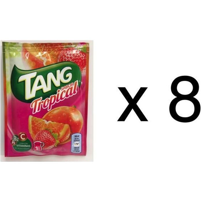 8 sachets de tang gout tropical, soit 8 litres de jus de fruit