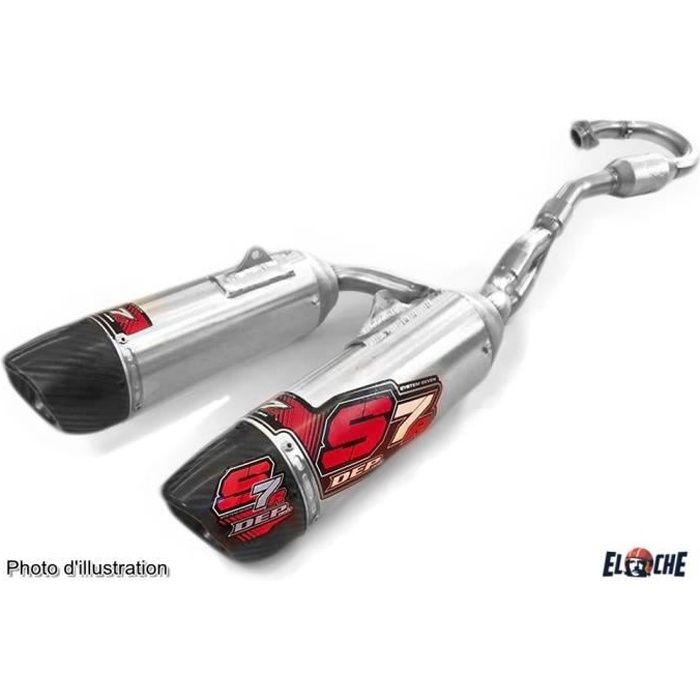 Ligne complète d'échappement DEP de DOUBLE SORTIE HONDA CRF 250 2014 S7R CARBON TIP CAN FS